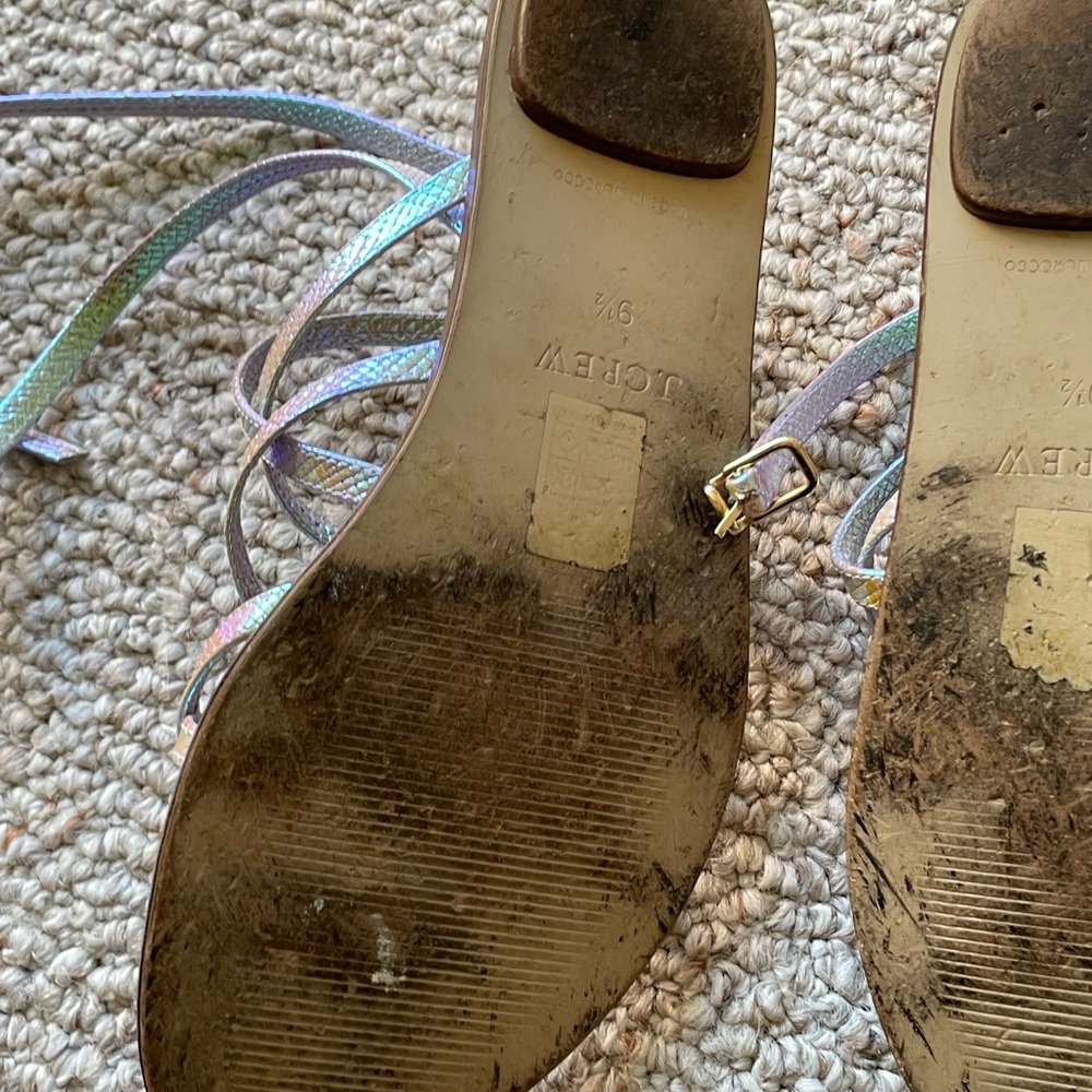 J.Crew Iridescent Leather Ankle Strap Sandals - Picture 7 of 11